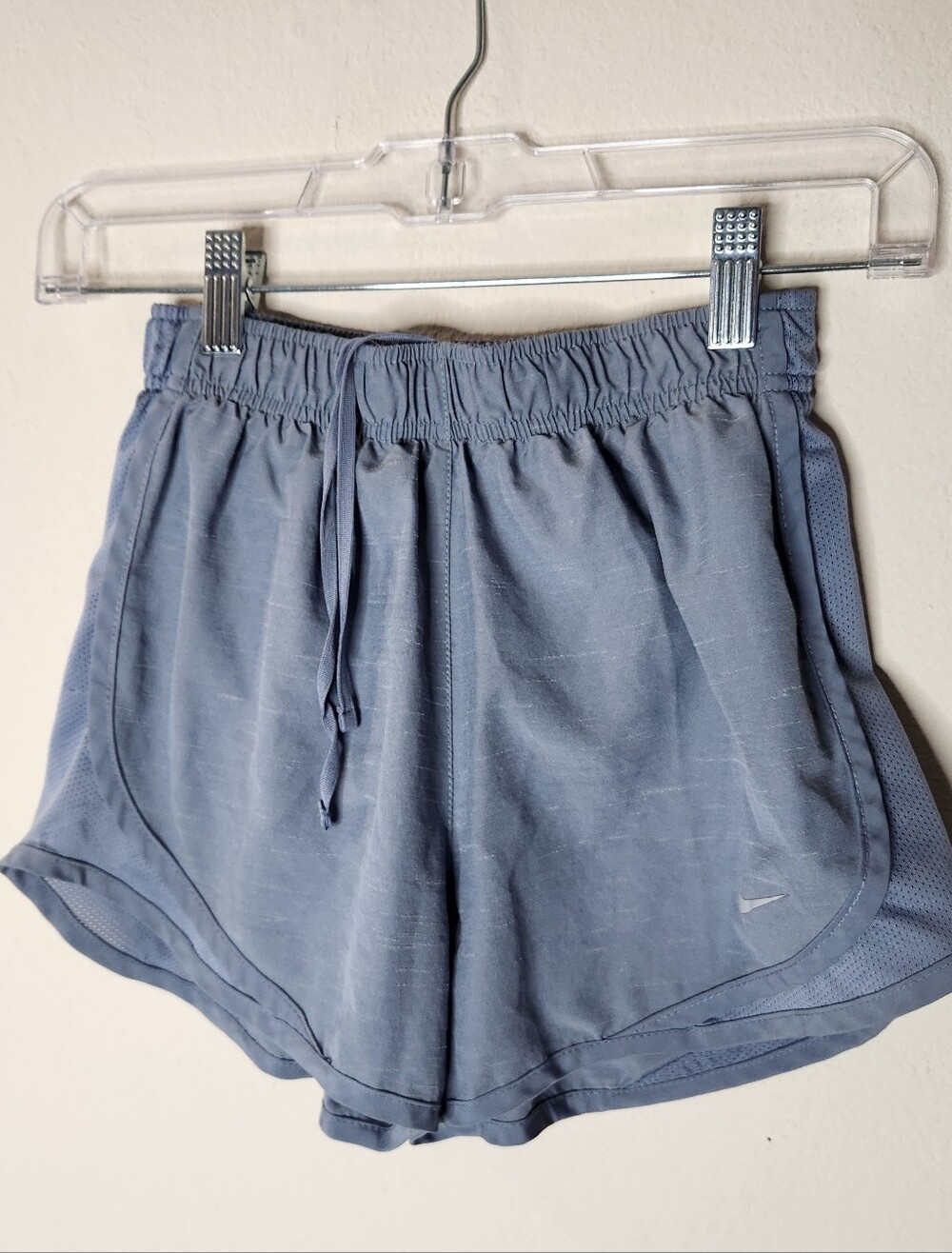 Nike Tempo Running Shorts Womens XS Blue Lined Drawstring High Rise